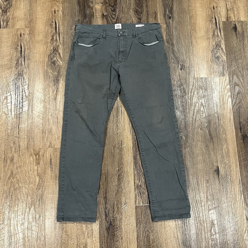 Flint And Tinder Pants 365 36x32 Green Straight Fit Stretch Chino Casual Wear